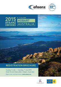 2015 AFAANZ CONFERENCE REGISTRATION BROCHURE Sunday, 5 July — Tuesday, 7 July 2015
