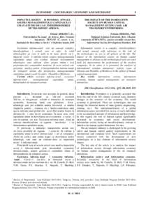 ECONOMIE ŞI SOCIOLOGIE / ECONOMY AND SOCIOLOGY IMPACTUL SOCIETĂŢII INFORMAŢIONALE ASUPRA MANAGEMENTULUI CAPITALULUI UMAN (STUDIU DE CAZ: ÎNTREPRINDERILE DE TRANSPORT AERIAN)