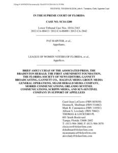 Filing # [removed]Electronically Filed[removed]:31:55 PM RECEIVED, [removed]:33:54, John A. Tomasino, Clerk, Supreme Court IN THE SUPREME COURT OF FLORIDA CASE NO. SC14-1200 Lower Tribunal Case Nos. 1D14-2163