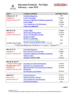 April[removed]Registration Deadline March 6th Our Members in the Middle