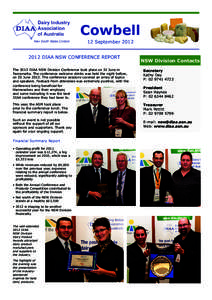 Cowbell 12 SeptemberDIAA NSW CONFERENCE REPORT  NSW Division Contacts