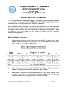 ST. CLAIR COUNTY HEALTH DEPARTMENT Division of Environmental Health 3415 28th Street, Port Huron, MI[removed]5306 www.stclaircounty.org/offices/health/