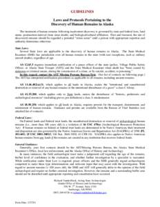 Laws Pertaining to Human Remains in Alaska