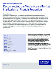 Allianz Global Investors White Paper Series  Deconstructing the Mechanics and Market Implications of Financial Repression Executive Summary