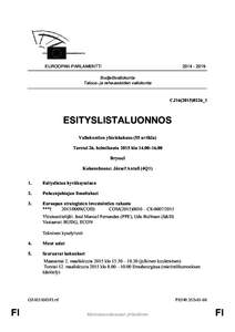 EUROOPAN PARLAMENTTI[removed]Budjettivaliokunta Talous- ja raha-asioiden valiokunta