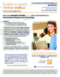 Learn to teach online online. College of Education, Health, & Behavioral Sciences Office of Education Graduate Programs
