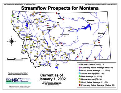 UNITED STATES DEPARTMENT OF AGRICULTURE  NATURAL RESOURCES CONSERVATION SERVICE Streamflow Prospects for Montana #