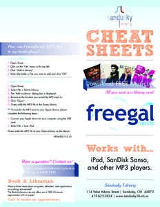 How can I transfer my M P3 files to my media player? iTunes -- Mac CHEAT SHEETS