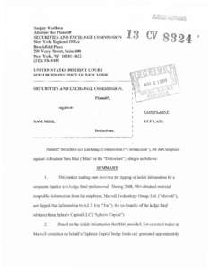 JUDGe ABRAMS Sanjay Wadhwa Attorney for Plaintiff SECURITIES AND EXCHANGE COMMISSION New York Regional Office Brookfield Place