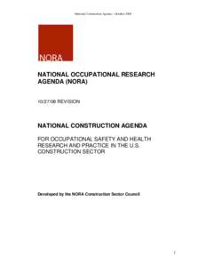 DRAFT Final NORA Construction Sector National Agenda for Occupational Safety and Health