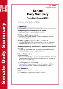 Senate Daily Summary - No[removed]