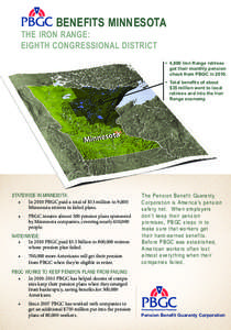 BENEFITS Minnesota The IRON Range Eighth Congressional District