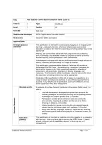 Proposed qualifications ATL - April 2015