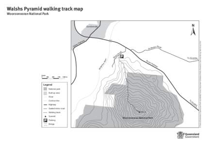 Walshs Pyramid Walking Track map, Wooroonooran National Park