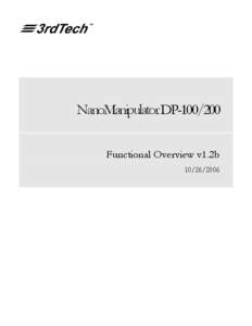 NanoManipulator DPFunctional Overview v1.2b Table of Contents Section 1 Features of the NanoManipulator