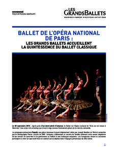 communiqué POUR DIFFUSION IMMÉDIATE Ballet de l’Opéra national de Paris :