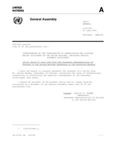 UNITED NATIONS A General Assembly Distr.
