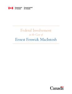 Federal Involvement in the Case of Ernest Fenwick MacIntosh  
