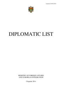 Updated[removed]DIPLOMATIC LIST MINISTRY OF FOREIGN AFFAIRS AND EUROPEAN INTEGRATION
