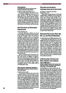 SUMMARIES  MAGDEBURGER WISSENSCHAFTSJOURNAL 2007 AUTOMOTIVE A RESEARCH INITIATIVE OF THE OTTO-VONGUERICKE UNIVERSITY MAGDEBURG