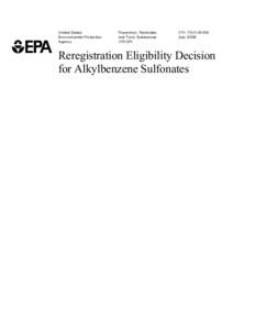 US EPA - Pesticides - Reregistration Eligibility Decision for Alkylbenzene Sulfonates