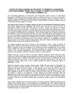 Hazardous waste / Genovique Specialties Corporation / Incineration / Tennessee Department of Environment and Conservation / Electronic waste / Municipal solid waste / Waste Management /  Inc / Waste management / Sterling v. Velsicol Chemical Corp / Waste / Environment / Pollution