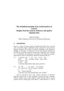 The attitudinal meaning of preverbal markers in Gascon: Insights from the analysis of literary and spoken