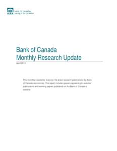 Monthly Research Newsletter - April 2015