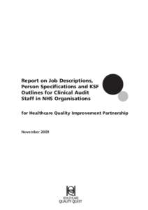 Report on Job Descrp, Person Specs & KSF Outlines for CA Staff in NHS Organisations -quark