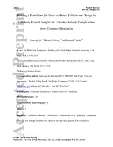 Proteins / Chemistry / Dockerin / Cohesin domain / Cohesin / Cellulosome / Beta sheet / Molecular dynamics / Carbohydrate-binding module / Protein domains / Biology / Cell biology