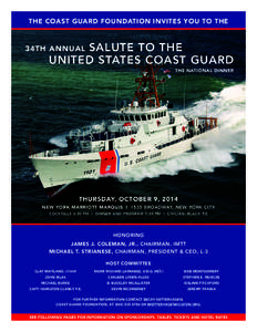 the coast guard foundation invites you to the  salute to the united states coast guard  34th annual