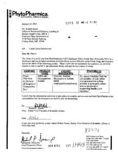 PhytoPharmica NATURAL MEDICINES:  January 23,2003