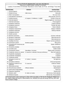 Plants of De-Na-Zin Badlands [San Juan Co(s), New Mexico] Observed on CONPS fieldtrip, [removed]to[removed]Leader(s): Arnold Clifford, AL Schneider; Recorder(s); Loraine Yeatts, Jan Turner, John Bregar, Travis Ward Sc