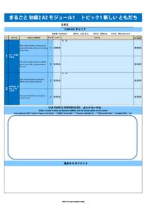 まるごと 初級2 A2 モジュール1 　トピック1 新しい ともだち なまえ CAN-DO か