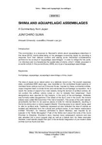 Suwa – Shima and Aquapelagic Assemblages  - DEBATES - SHIMA AND AQUAPELAGIC ASSEMBLAGES A Commentary from Japan