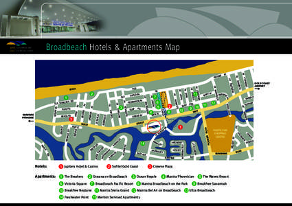 Broadbeach Hotels & Apartments Map - master Oct 10