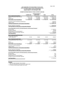 May 5, 2006 NEW HAMPSHIRE STATE DEPARTMENT OF EDUCATION Division of Program Support, Bureau of Information Services 101 Pleasant Street, Concord, NH[removed]Telephone[removed], FAX[removed]ESTIMATED EXPEN