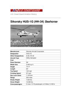 U.S. Coast Guard Aviation History  Sikorsky HUS-1G (HH-34) Seahorse Manufacturer