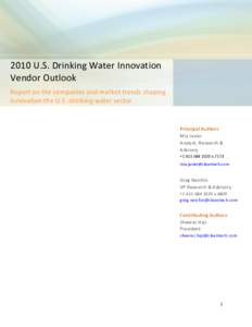 2010 U.S. Drinking Water Innovation Vendor Outlook