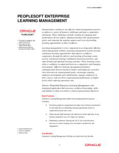 Peoplesoft Enterprise Learning Management