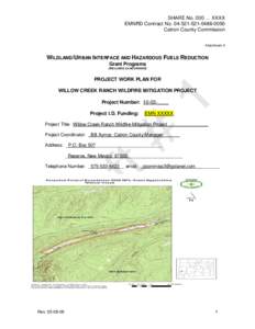 SHARE No. 000 … XXXX EMNRD Contract No[removed]-0050 Catron County Commission Attachment A  WILDLAND/URBAN INTERFACE AND HAZARDOUS FUELS REDUCTION