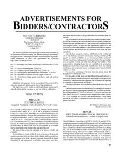 ADVERTISEMENTS FOR  BIDDERS/CONTRACTORS NOTICE TO BIDDERS OFFICE OF GENERAL SERVICES