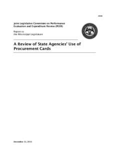 #604  Joint Legislative Committee on Performance Evaluation and Expenditure Review (PEER) Report to the Mississippi Legislature