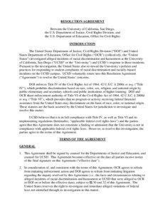 University of California /  San Diego / Harassment in the United Kingdom / Office for Civil Rights / Harassment / Education in the United States / Ethics / United States / Bullying / Association of American Universities / Association of Public and Land-Grant Universities