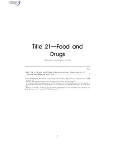 Title 21—Food and Drugs (This book contains parts 1 to 99) Part