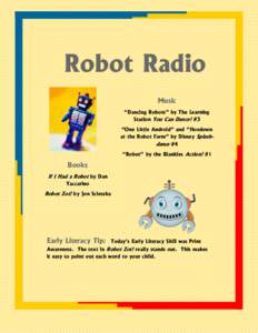 Robot Radio Music “Dancing Robots” by The Learning Station You Can Dance! #3 “One Little Android” and “Hoedown at the Robot Farm” by Disney Splashdance #4