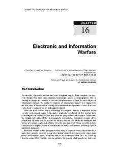 Chapter 16: Electronic and Information Warfare  C H A P TE R