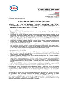 Microsoft Word - Esso - communiqué résultats 2009.doc