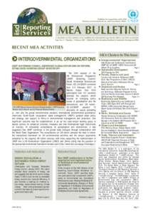 Published in cooperation with UNEP Division of Environmental Law and Conventions (DELC) UNEP  MEA BULLETIN