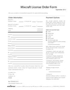 2013-Sept-Mixcraft-License-Order-Form